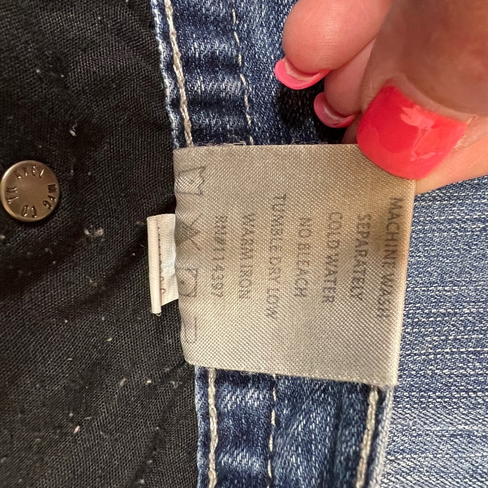 Axel Brand Jeans Mens 38x32 Blue  Denim Straight Leg Medium Wash Contrast Stitch - Picture 12 of 14